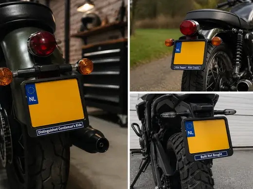 EU Motorcycle Licenseplate Holder Custom TextInlay
