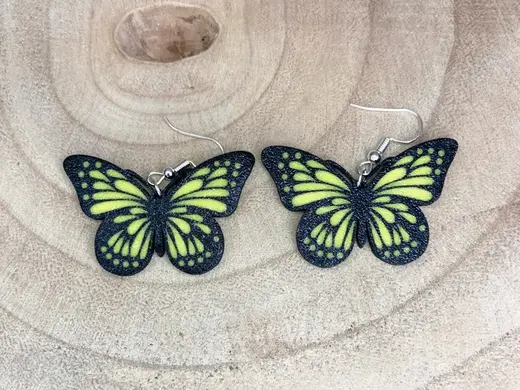 Flying butterfly earrings