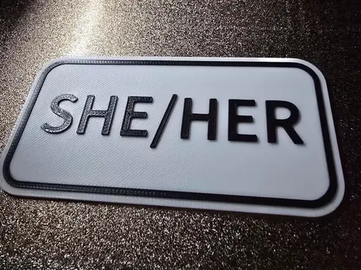 She Her Pronoun tag
