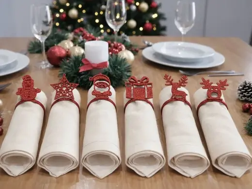 Christmas Napkin Rings Set – Festive Table Decor
