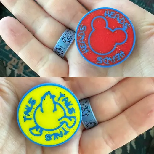 Weighted Disney Heads Tails Decision Coin