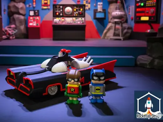 1966 Classic Batmobile + Batman & Robin clicker