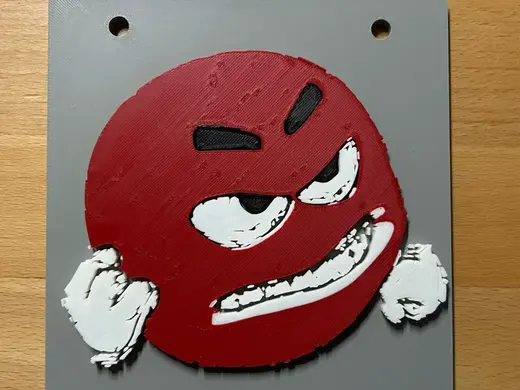 Roter Smiley Grrrrrr 15x15cm
