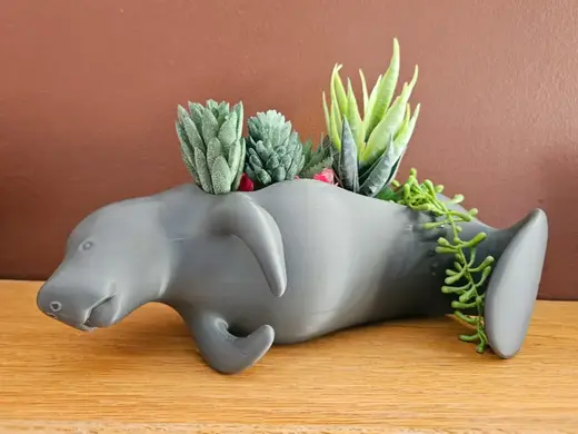 Cute Manatee Planter (Lounging)