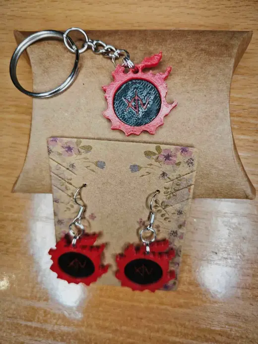 Final Fantasy XIV keychain earrings necklace
