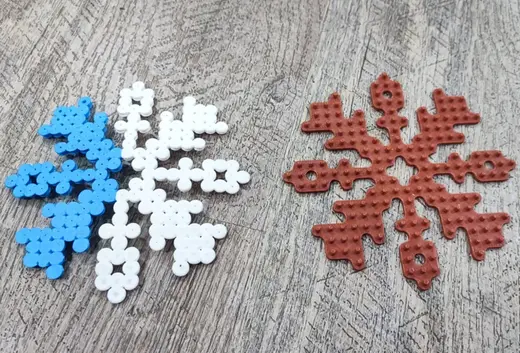Christmas star ornament Hama pearls beads plate