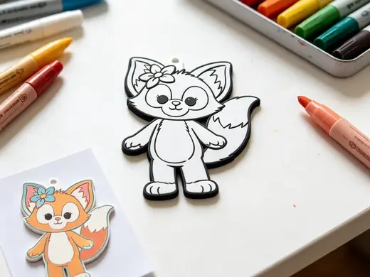 玲娜贝儿涂色画挂件-DIY涂鸦填色手工卡-儿童涂色画画玩具