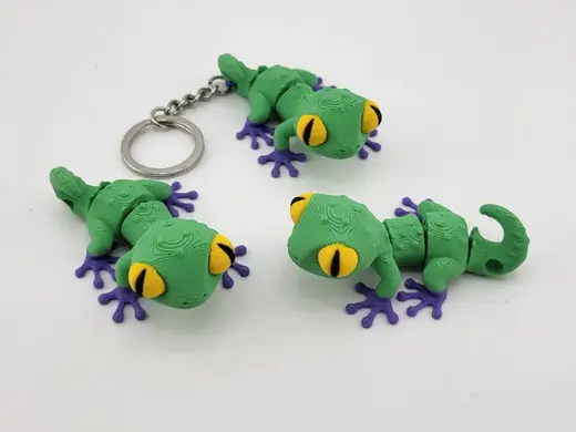 Flexi Gecko Keychain | Cute Articulated Lizard Toy