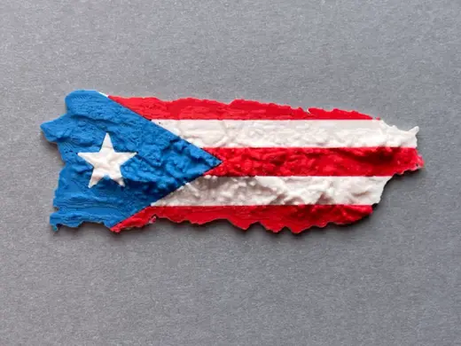 Puerto Rico topography flag model