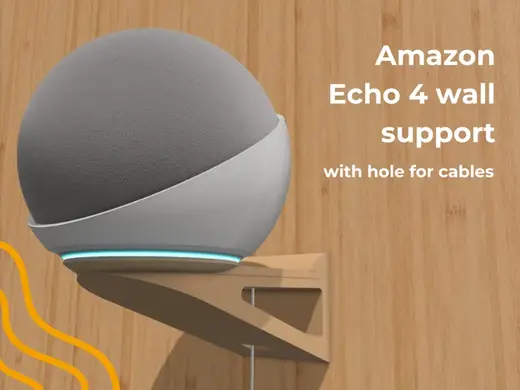 Amazon Echo 4 wall support - with hole for cables