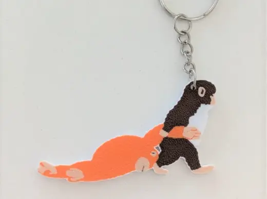Punch the monkey with plush toy - keychain