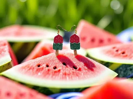 Watermelon popsicle earrings