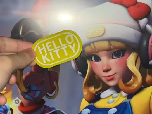 守望先锋三丽鸥KITTY朱诺帽子名牌一体打印