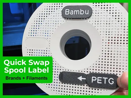 Quick Swap Filament Label for Bambu Reusable Spool