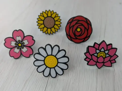 Floral Napkin Rings – 5 Flower Set