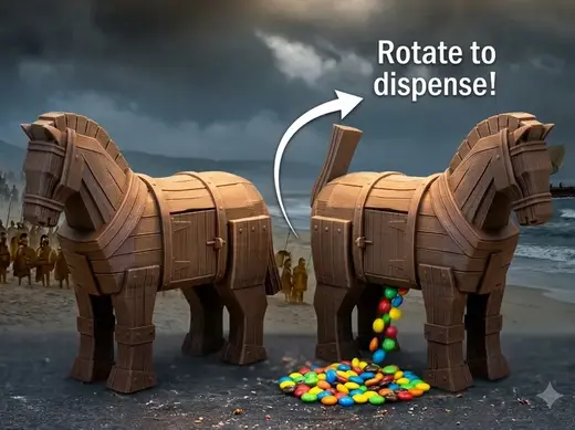 Trojan Horse-Toy Candy Dispenser-Omeric Poem