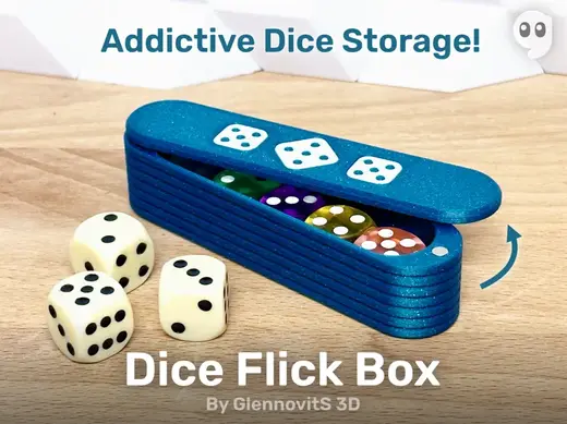 Dice Flick Box (magnetic fidget dice storage)