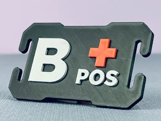 Tactical Molle Buckle with Blood Type B+ Positive