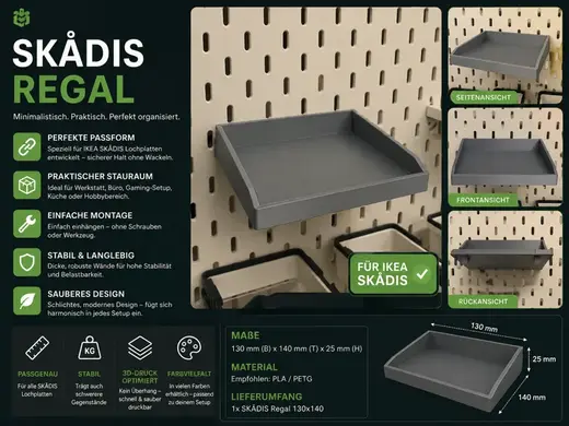 SKÅDIS Regal 130 × 140 mm