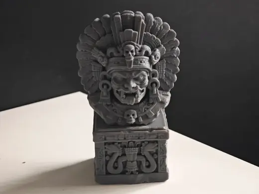 Aztec Skull Priest Bust - Dark Fantasy Sculpture
