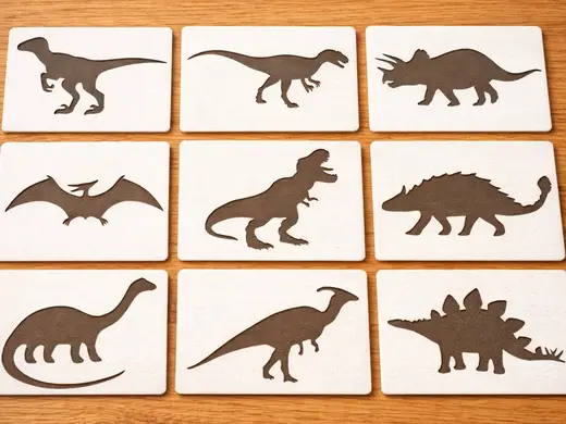 Montessori Template for Kids Stencils dinosaur