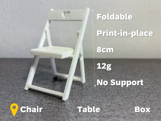 Miniature Folding Chair for Dollhouses