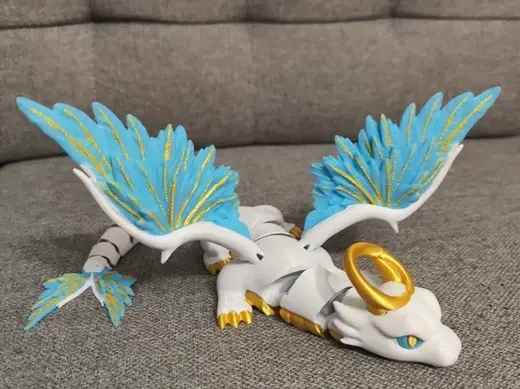 Articulated Celestial Dragon with Wings