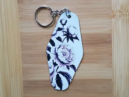 Hotel/Motel Style Keychain, Peonies