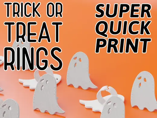 Trick Or Treat Gift Rings. Halloween Ghost rings