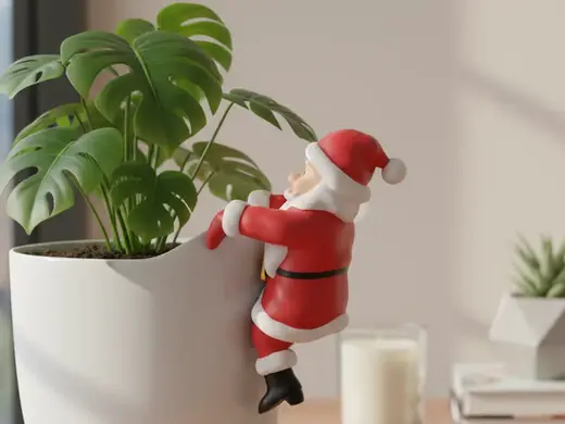 Santa Claus Flowerpot Climbing Decoration Figure