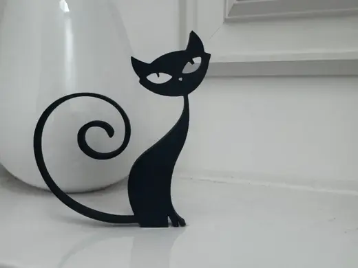 Elegant Black Cat Decoration
