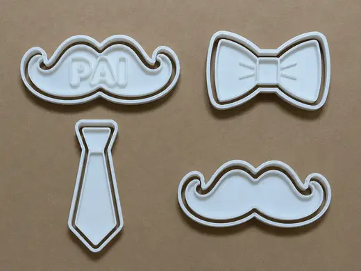CORTADOR DE BISCOITO DIA DOS PAIS, Gravata, bigode