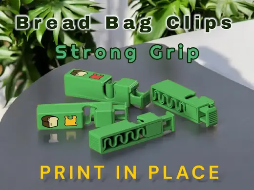 PRINT IN PLACE Strong Bread Bag Clips