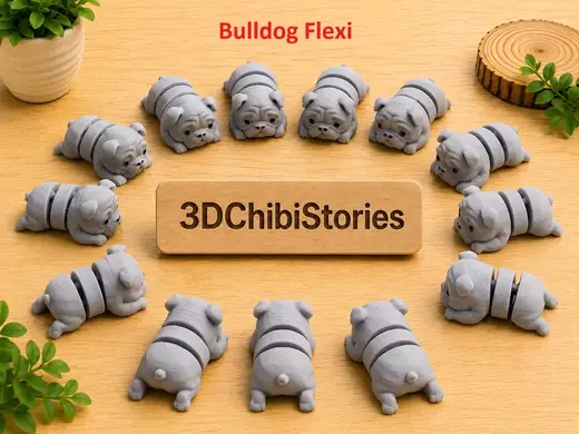 Bulldog Flexi | Cute Articulated | Easy 3D Print