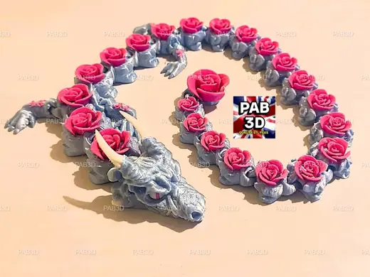 Articulated Flexi Dragon Rose