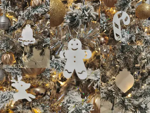 Christmas Tree Ornaments – Minimalist Set (5x)
