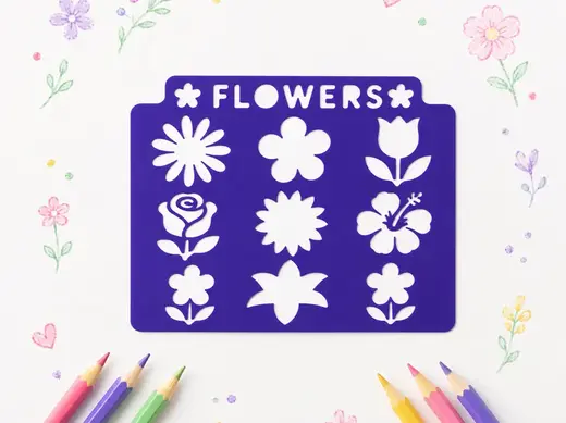 Flowers Tracing Stencil|Reusable Drawing Template
