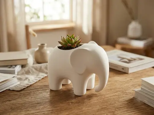 Japandi Elephant Succulent Planter