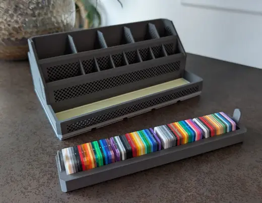 Filament Swatch Display Box for Desktop Organizer