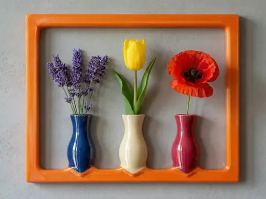 The Framed Flora: Pop-Art Wall Vase