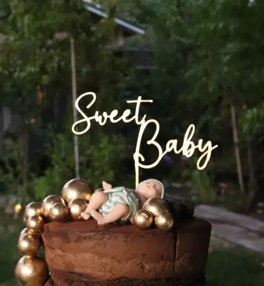 Sweet Baby as baby shower cake topper