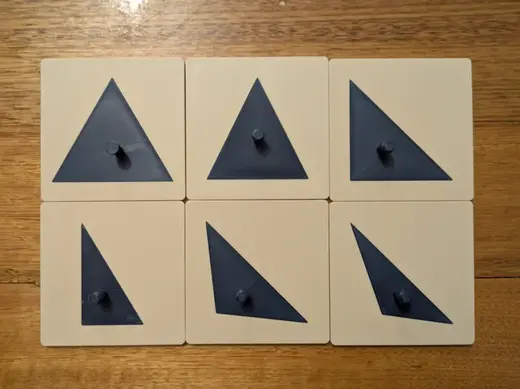 Montessori Geometric Cabinet - Tray 3, Triangles