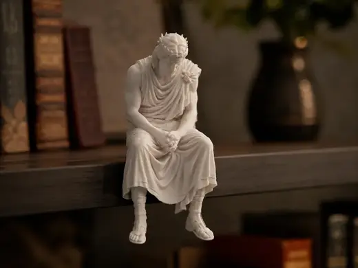 Sad Greek God Hades Sitting on a ledge Figurine!
