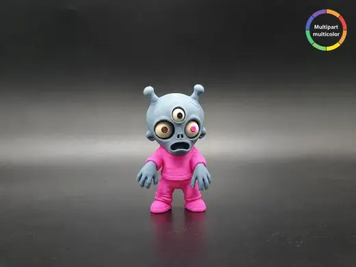 Goofy Alien Zombie Chibi Multi-Color Multi-Part
