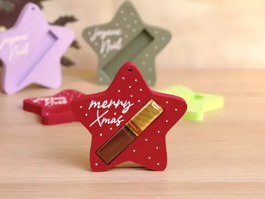 Chocolate Holder Star “Merci” Christmas Ornament