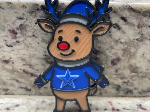 Dallas Cowboy Rudolph Christmas Ornament