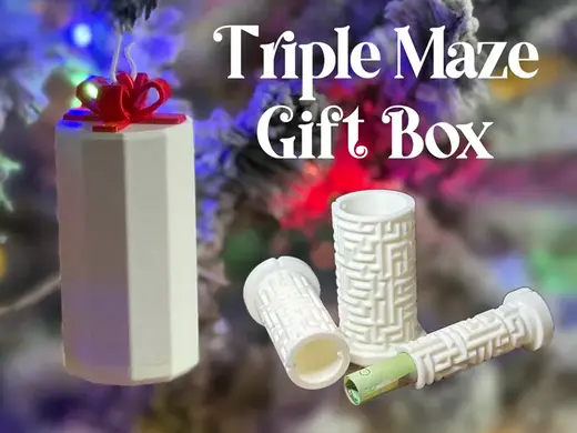 Nesting Puzzle Triple Maze Ornament Gift Box