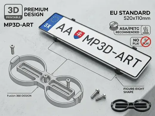 Frameless License Plate Mount (EU 110mm)