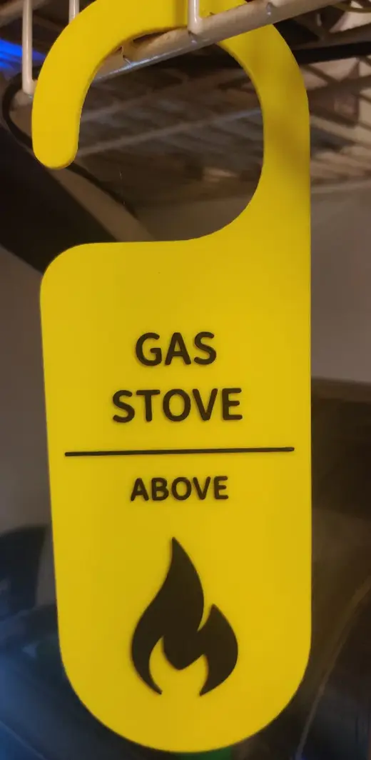 Gas Stove Above Utility Pipe Marker