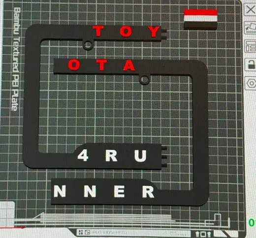 TOYOTA 4RUNNER LICENSE PLATE FRAME